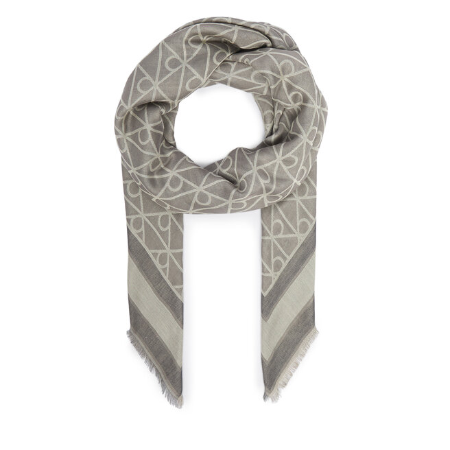 Chusta Calvin Klein Emblem Aop Jacquard Square Scarf LV04F8080G Szary -