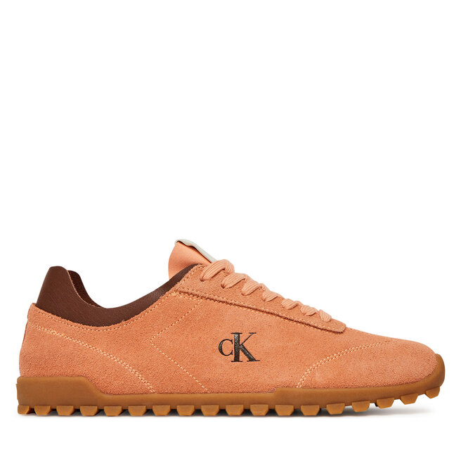 Sneakersy Calvin Klein Jeans Low Profile Runner Mg Sue YW0YW01898 Pomarańczowy - kobiece