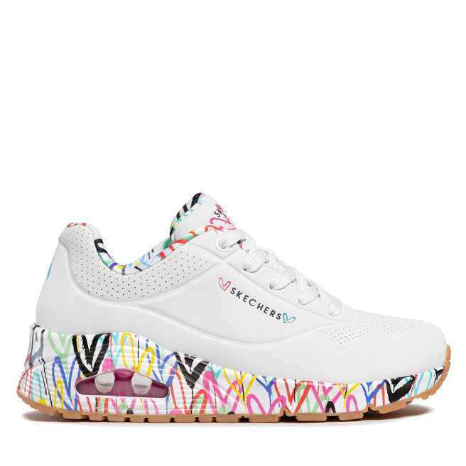 Sneakersy Skechers Uno Loving Love 155506/WHT Biały - kobiece
