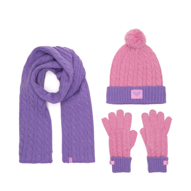 Zestaw czapka, szalik i rękawiczki Roxy RX-KF-001-AW24 Fioletowy - dziecięce