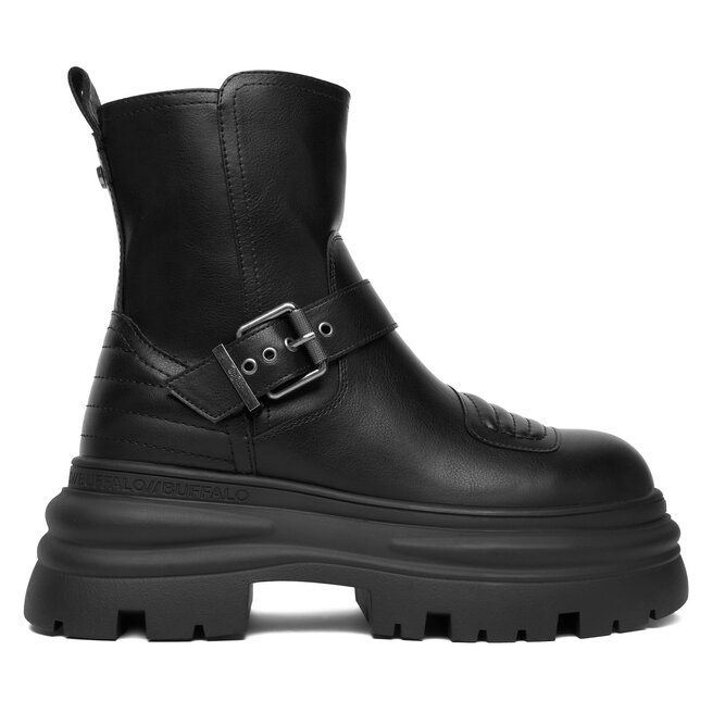 Botki Buffalo Dione Biker Boot Mid 1270127 Czarny - kobiece