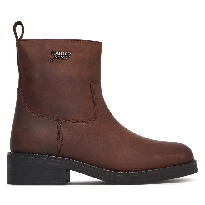 Botki Tommy Jeans Tjw Soft Sole Chelsea Boots Lth EN0EN03080 Brązowy - kobiece