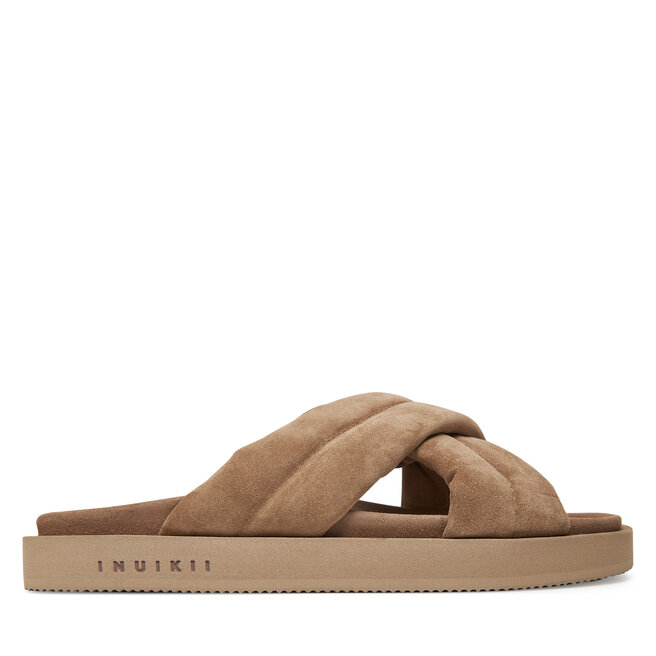 Klapki Inuikii Suede Crossed 50102-500 Beżowy -