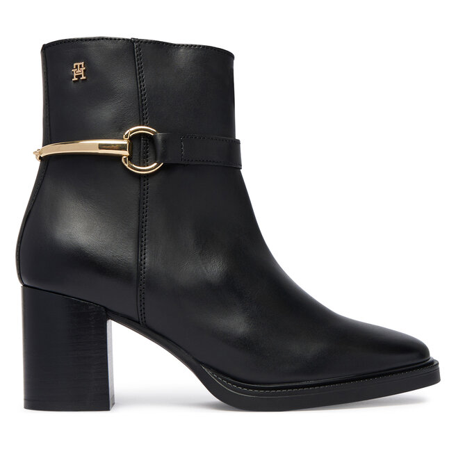Botki Tommy Hilfiger TH Stud Heel Riding Ankle Boot FW0FW09552 Czarny - kobiece