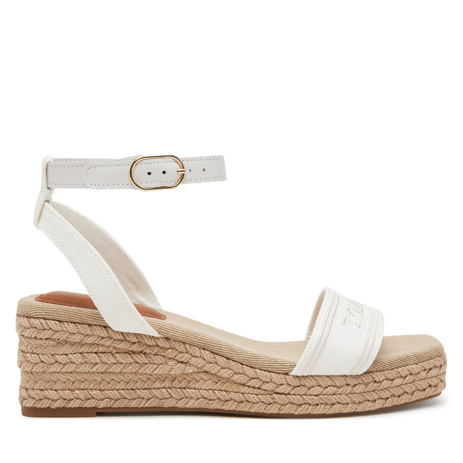 Espadryle Tommy Hilfiger Tommy Hilfiger Espad Mid Wedge FW0FW08805 Écru - kobiece