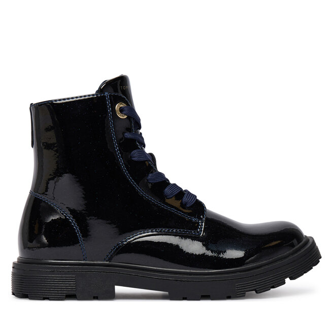 Trzewiki Tommy Hilfiger Lace-Up Bootie T1A5-34005-1237 S Granatowy - dziewczęce