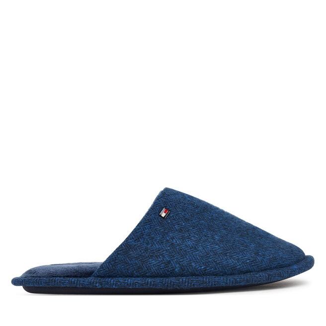 Kapcie Tommy Hilfiger Hilfiger Herringbone House Shoe FM0FM06018 Granatowy - męskie