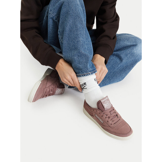 Sneakersy Reebok Club C 85 EO-CLUB C 85 100260676 Brązowy jasny - kobiece