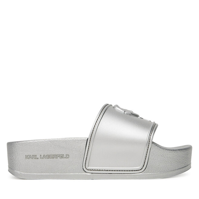 Klapki KARL LAGERFELD Kondo Maxi KL80819M Srebrny -