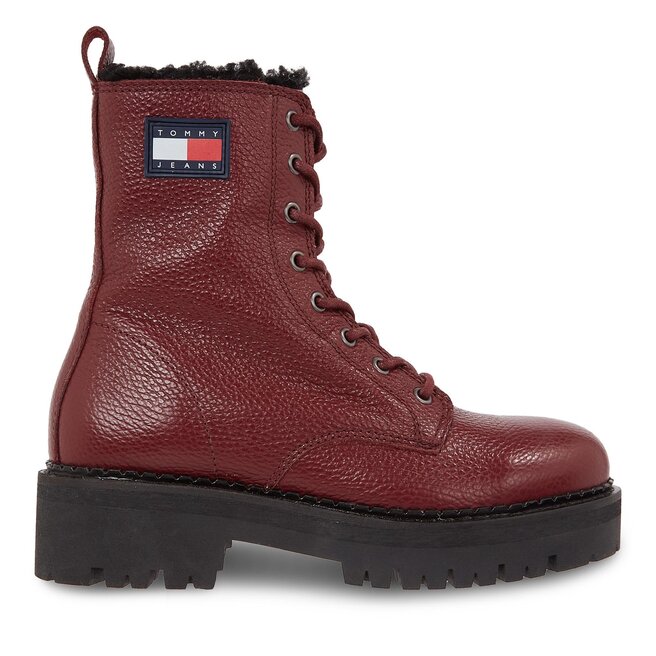 Trzewiki Tommy Jeans Tjw Urban Tumbled Ltr Wl EN0EN02317 Bordowy - kobiece