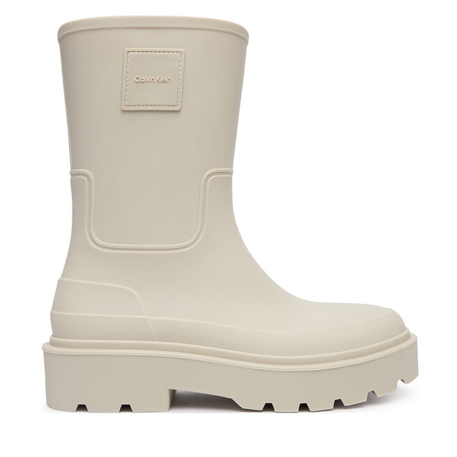 Kalosze Calvin Klein Rainboot Rubber HW0HW03179 Kremowy - kobiece