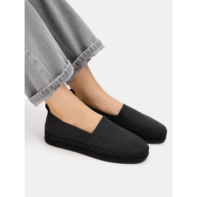 Espadryle Calvin Klein All Over CK HW0HW02933 Czarny - kobiece