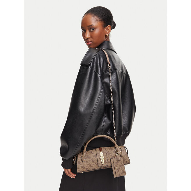 Torebka Guess Yvonne Logo Mini HWSG23 78760 Brązowy jasny -