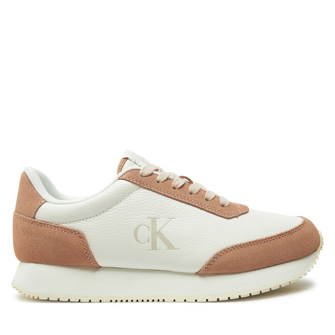 Sneakersy Calvin Klein Jeans Runner Laceup Low Mix Mg YW0YW01798 Biały - kobiece