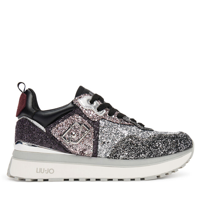 Sneakersy Liu Jo Maxi Wonder Glitter 01 BF5009 TX007 Srebrny - kobiece