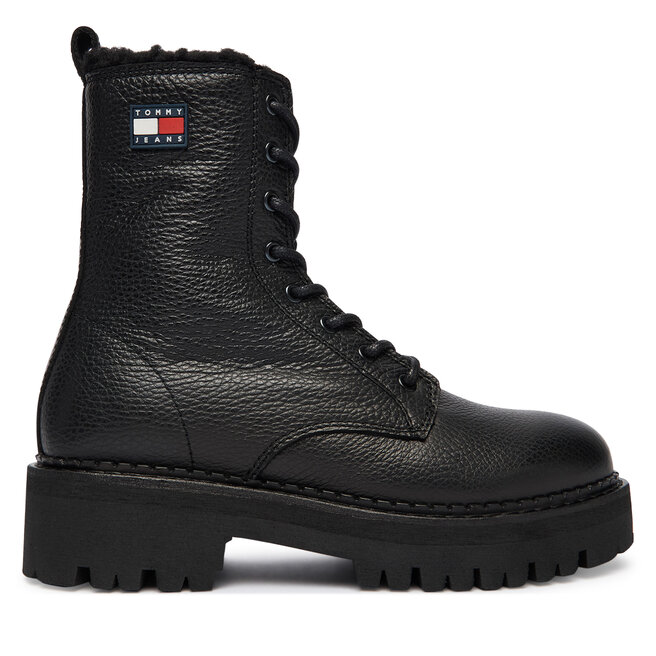 Trapery Tommy Jeans Tjw Urban Laceup Boot Wl EN0EN02906 Czarny - kobiece