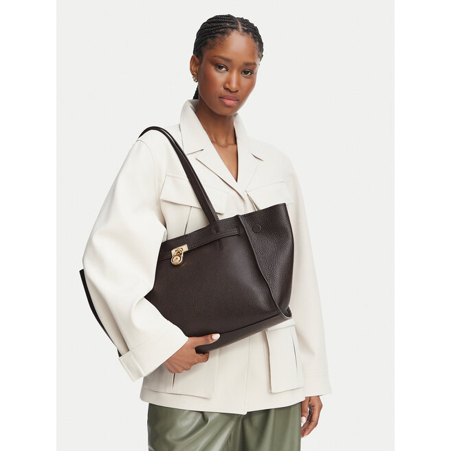 Torebka MICHAEL Michael Kors Hamilton 30F6GNXT7L Brązowy ciemny -