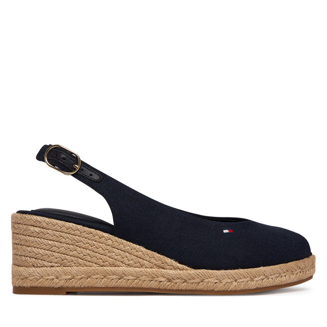 Espadryle Tommy Hilfiger Mid Wedge Espad Slingback FW0FW09228 Granatowy - kobiece