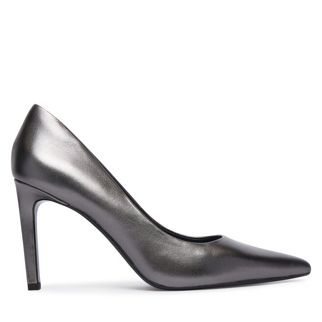 Szpilki Calvin Klein Ess Stiletto 90 Met Lth HW0HW03436 Szary ciemny - kobiece