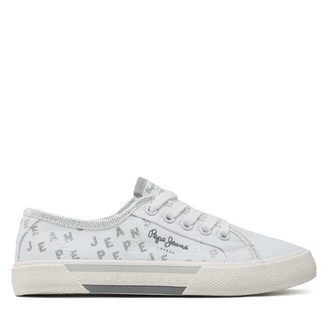 Tenisówki Pepe Jeans Brady Shine G PGS30562 Biały - dziewczęce