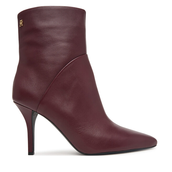Botki Tommy Hilfiger High Heel Clean Ankle Boot FW0FW09624 Bordowy - kobiece