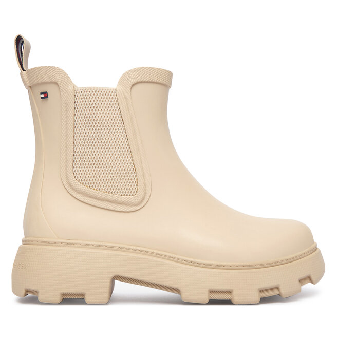 Kalosze Tommy Hilfiger Flag Cleated FW0FW09387 Beżowy - kobiece
