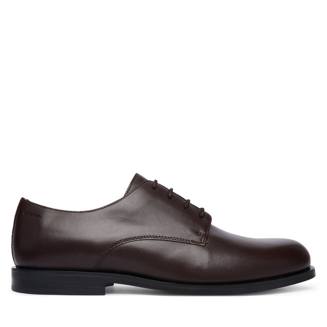 Półbuty Calvin Klein Ess Rubber Derby Lth HM0HM02056 Brązowy ciemny - męskie