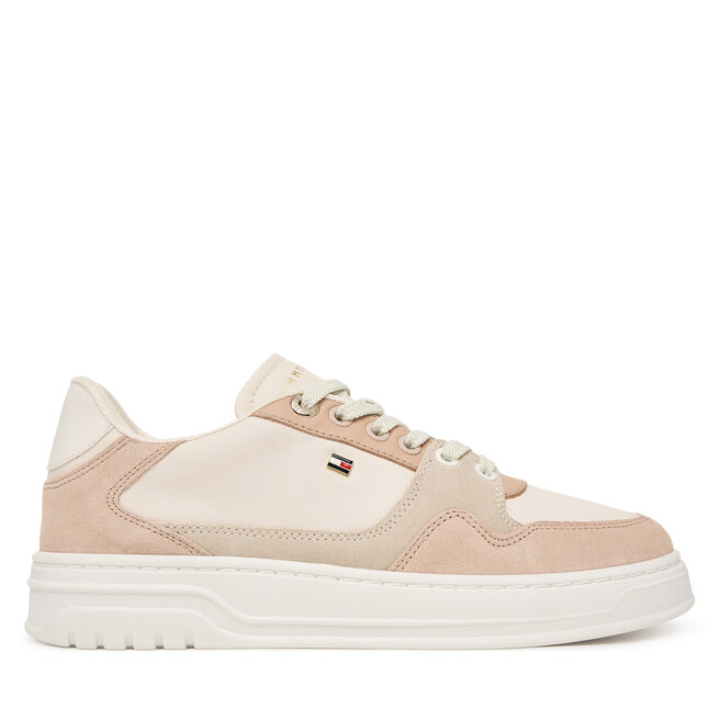 Sneakersy Tommy Hilfiger Court FW0FW09177 Écru - kobiece