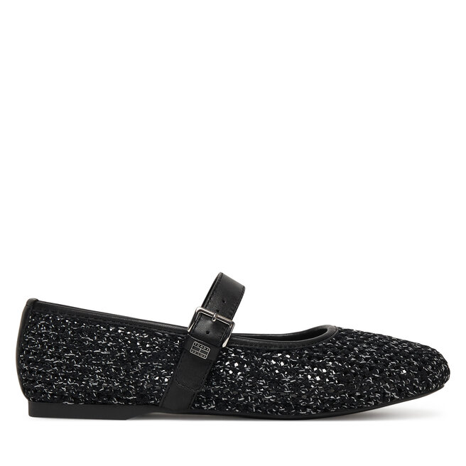 Baleriny Tommy Jeans Tjw Knitted Ballerina EN0EN03030 Czarny -