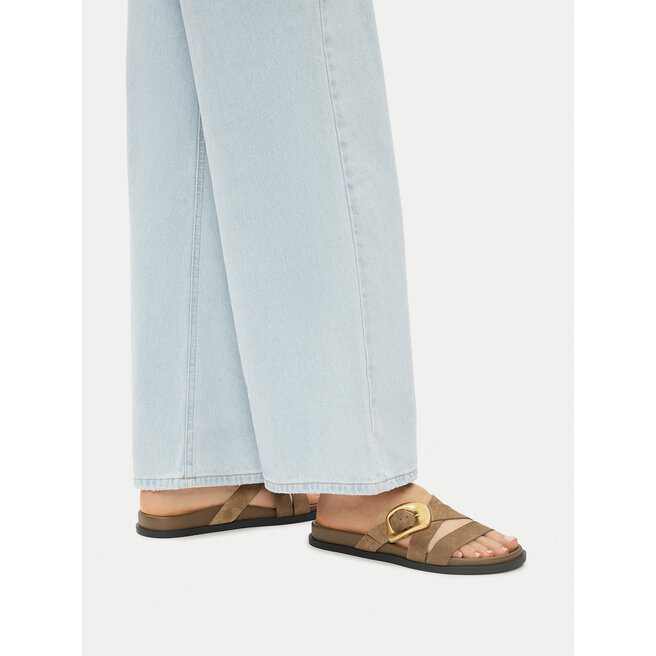 Klapki Gino Rossi MOIRA-E252765LM Khaki -