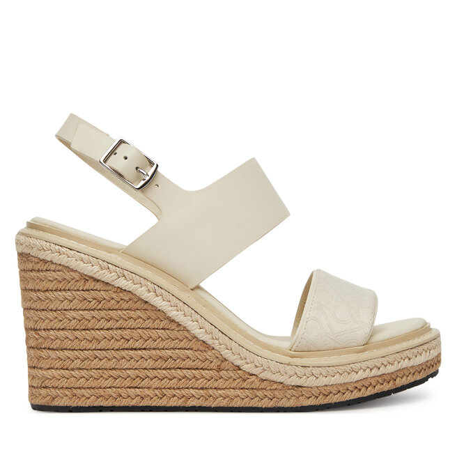 Espadryle Calvin Klein Wedge Sandal 70 - Jacq HW0HW02386 Biały - kobiece