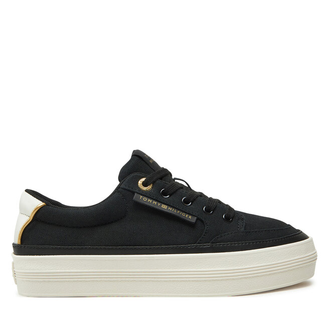 Sneakersy Tommy Hilfiger Essential Vulc Textile Sneaker FW0FW08323 Czarny - kobiece