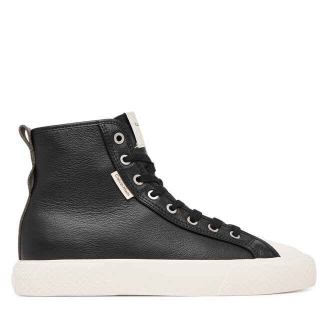 Trampki Calvin Klein Vulc Lace Up Hightop Lth HW0HW03076 Czarny - kobiece