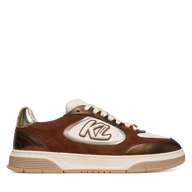 Sneakersy KARL LAGERFELD Kourtney KL63025 Brązowy - kobiece