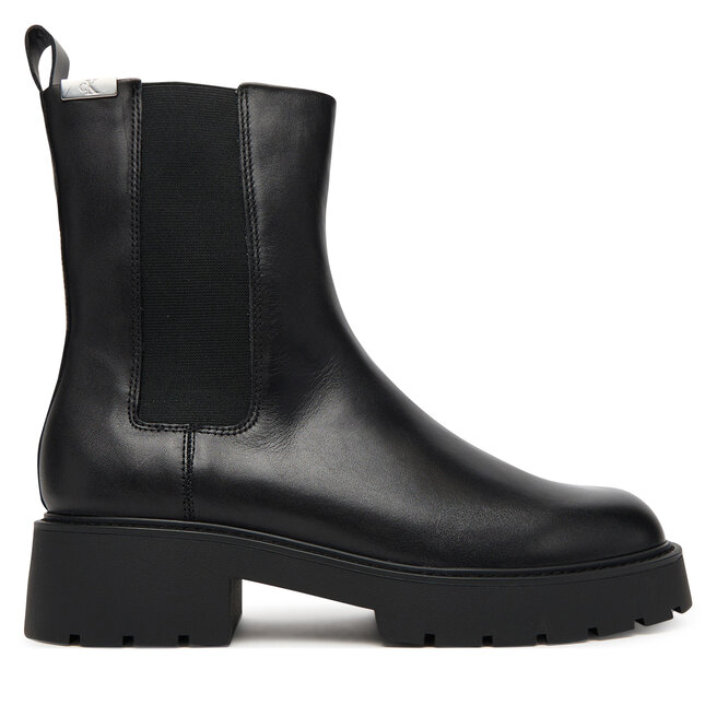 Sztyblety Calvin Klein Jeans Combat Mid Chelsea Boot Hw Lth YW0YW01869 Czarny - kobiece