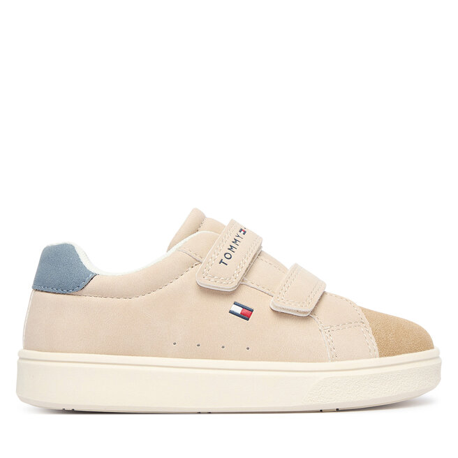 Sneakersy Tommy Hilfiger Low Cut Velcro Sneaker T1X9-35218-1959 M Beżowy - chłopięce