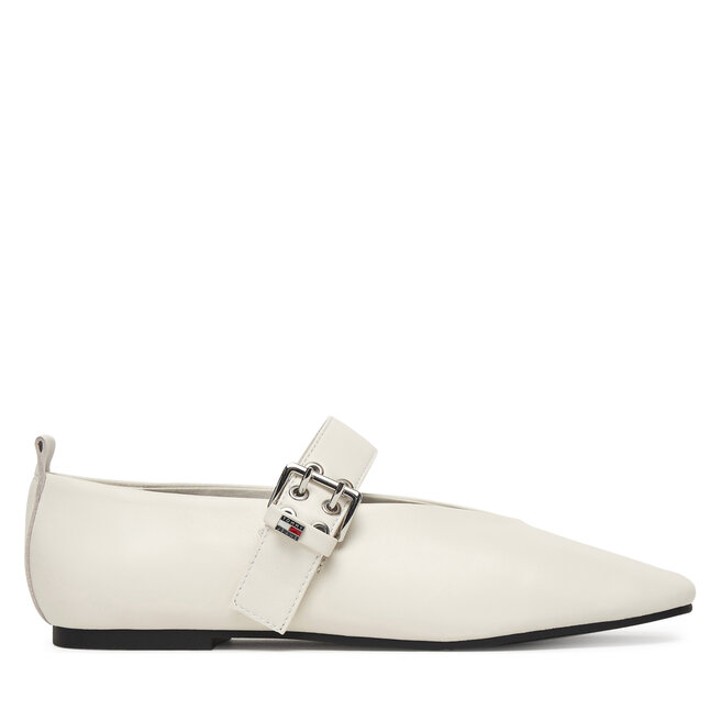 Baleriny Tommy Jeans Tjw Ballerina Buckle EN0EN03019 Biały -