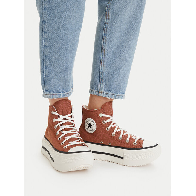 Trampki Converse Chuck Taylor All Star Lift Double Stack Platform Deer A17883C Brązowy - kobiece