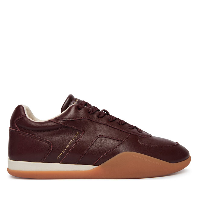 Sneakersy Tommy Hilfiger Th Vintage Low Runner Leather FW0FW09485 Brązowy - kobiece