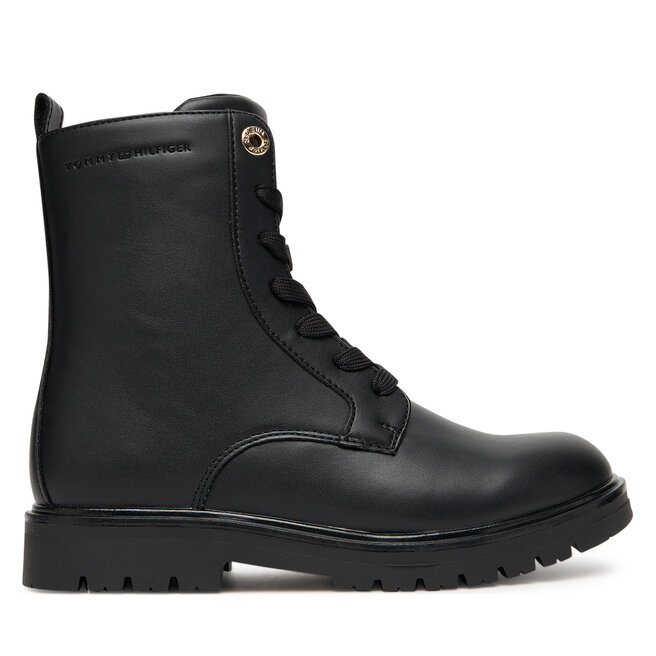 Trapery Tommy Hilfiger Lace-Up Bootie T3A5-34012-1355 D Czarny - dziewczęce