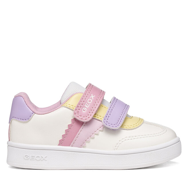 Sneakersy Geox B Eclyper Girl B665MA 000BC C1R8Z Biały - dziewczęce