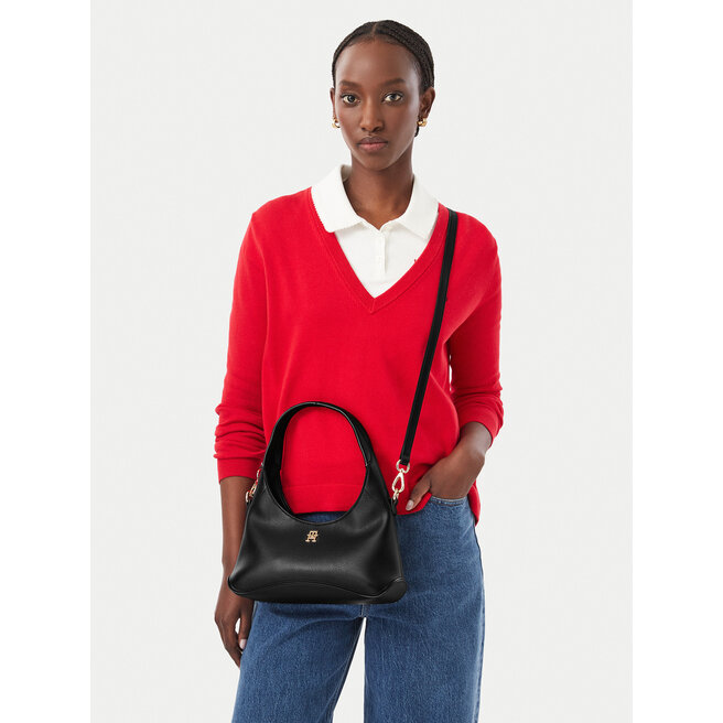 Torebka Tommy Hilfiger Th Everyday Mini Hobo AW0AW19185 Czarny -