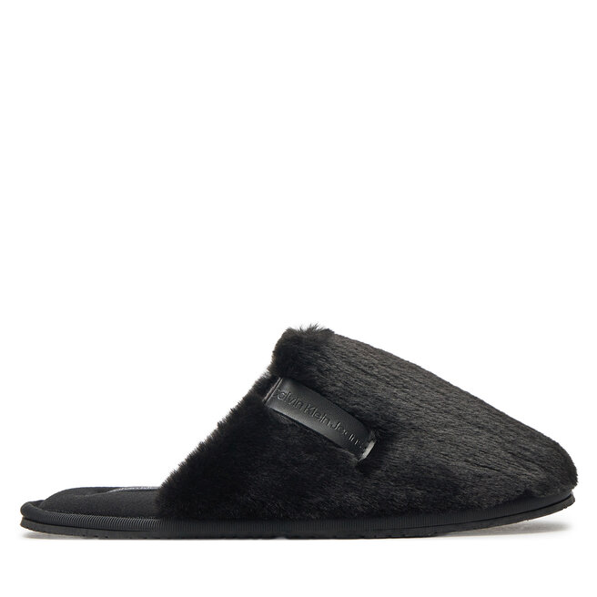 Kapcie Calvin Klein Jeans Hotel Slipper Fur After Glow YW0YW01593 Czarny - kobiece