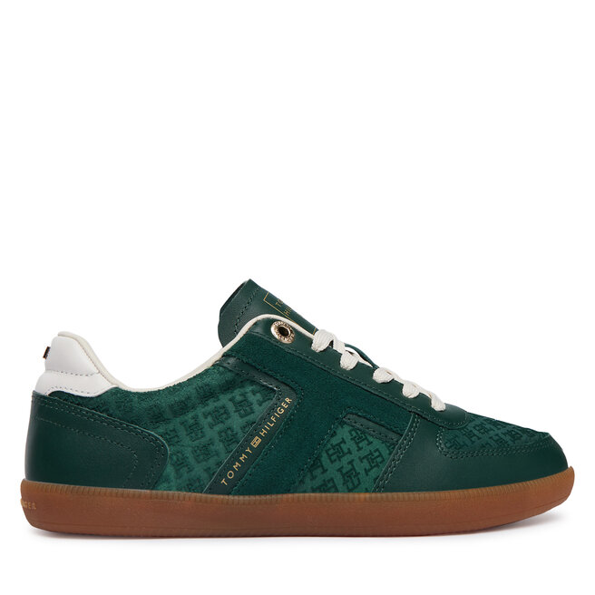 Sneakersy Tommy Hilfiger Th Tribeca Sneaker Monogram FW0FW09691 Zielony - kobiece