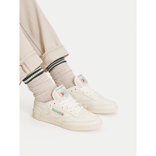 Sneakersy Reebok EO-CLUB C 85 VINTAGE 100007797 Kremowy - kobiece