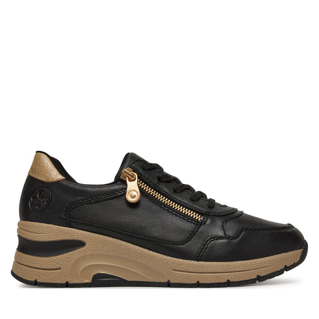 Sneakersy Rieker N9301-00 Czarny - kobiece