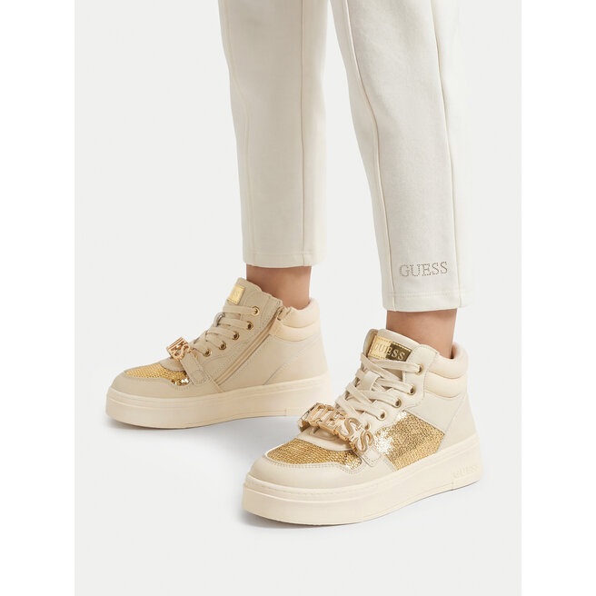 Sneakersy Guess CEOWB-AVO-357-05 Écru - dziewczęce