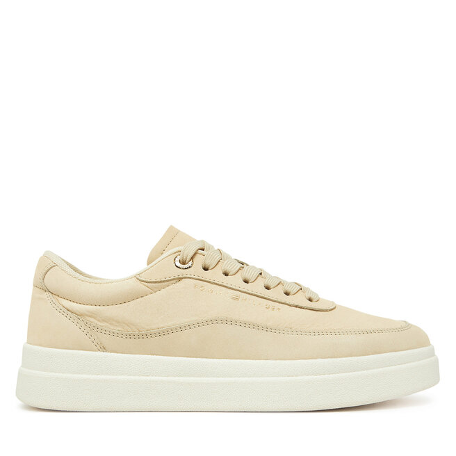 Sneakersy Tommy Hilfiger Modern Court Sneaker Nubuck FW0FW08462 Beżowy - kobiece