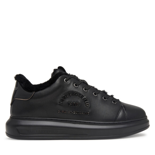Sneakersy KARL LAGERFELD Kapri Mens KL52539L Czarny - męskie