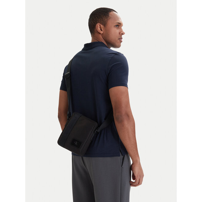 Saszetka Calvin Klein Canvas Mix Reporter LV04D3366G Czarny -